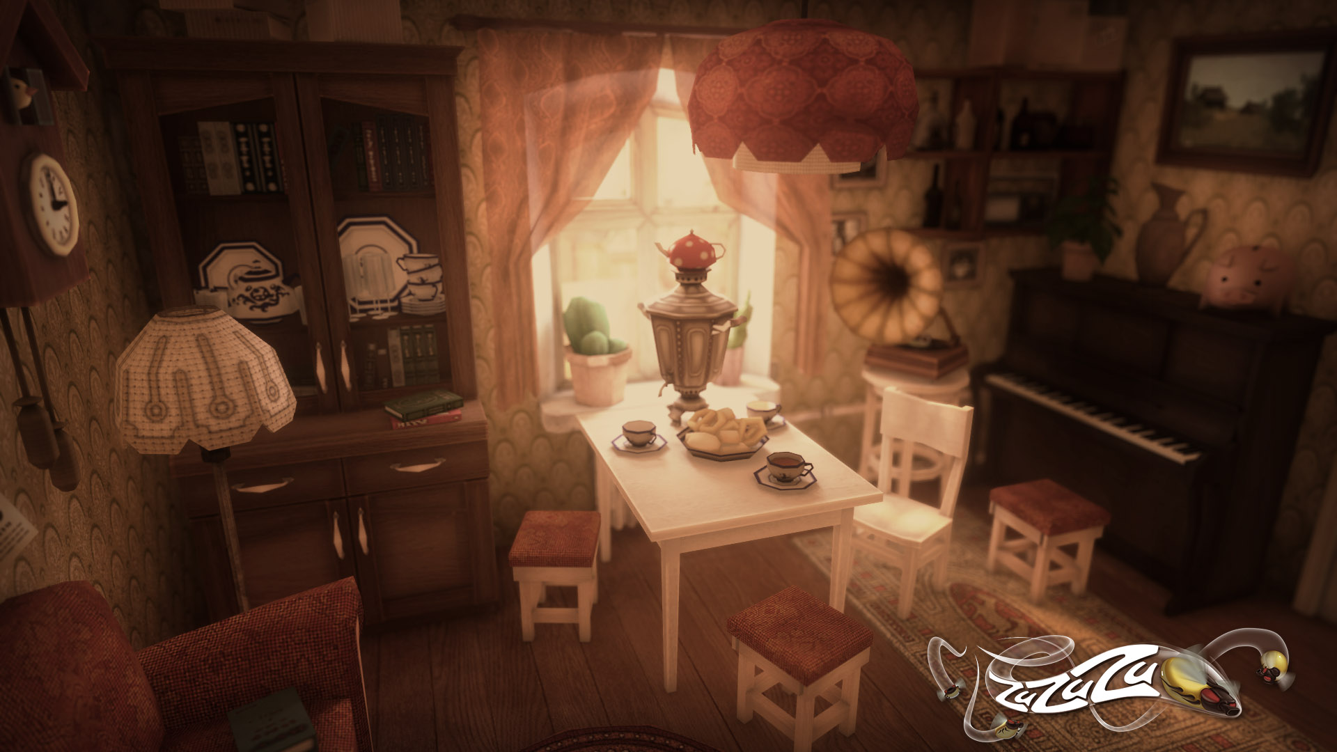 The living room in 3D. For ZuZuZu mobile game.